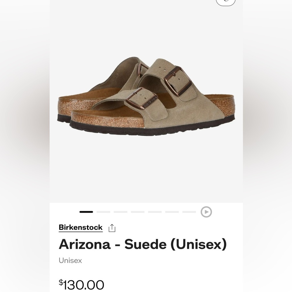 Birkenstock Arizona suede sandal size 39